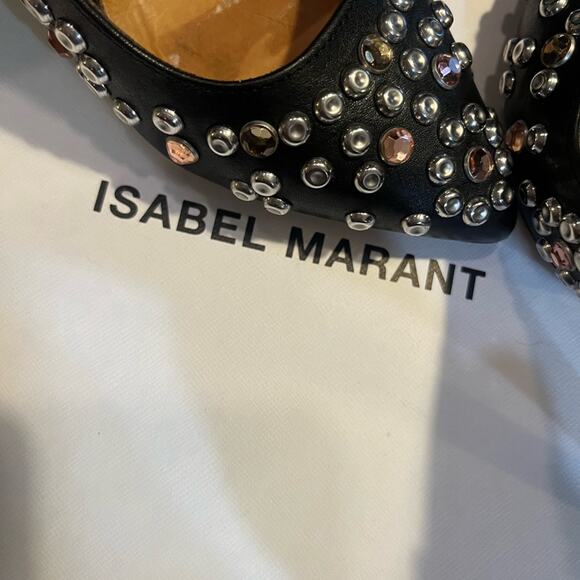 Isabel Marant Gemstone Studded Clemence Calf Leather Pump Size 6 Ladylike Glam - Picture 6 of 11
